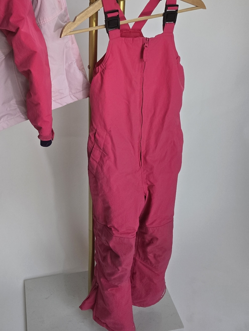 Lands' End Girls Two-Tone Pink Snow Bib Squall 10
